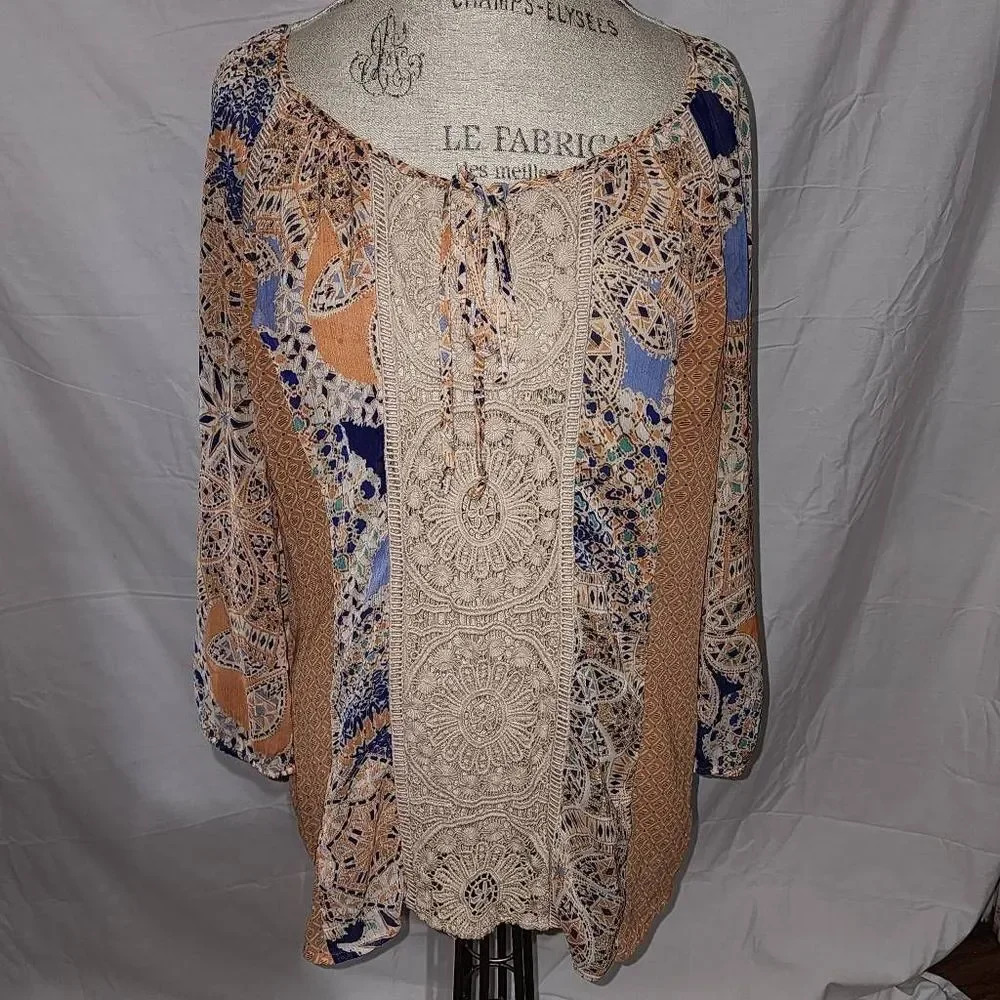 Anthropologie Meadow Rue Womens Roselle Peasant‎ Blouse Medium